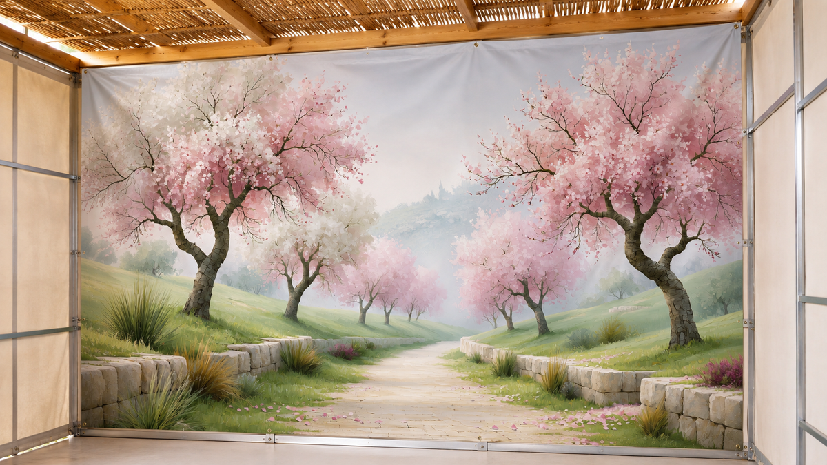 Pink Path Sukkah Mural